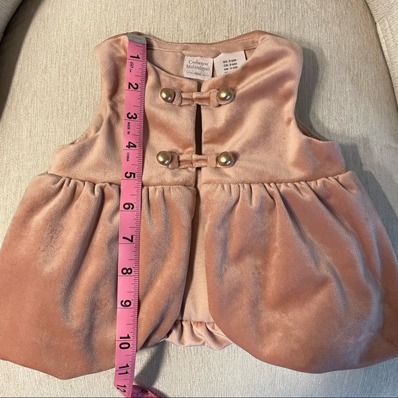 Catherine Malandrino Mini Velvet Vest - 3-6 Months - Girls- Blush Pink - Picture 4 of 5